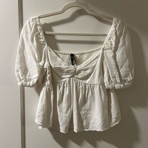 Zara Embroidered Sweetheart Top